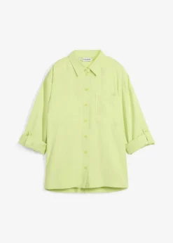 bonprix bonprix Blusa con mezcla de viscosa fluida Verde menta Hot