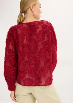 bonprix bonprix Blusa con patrón de flores estructurado Rojo Best
