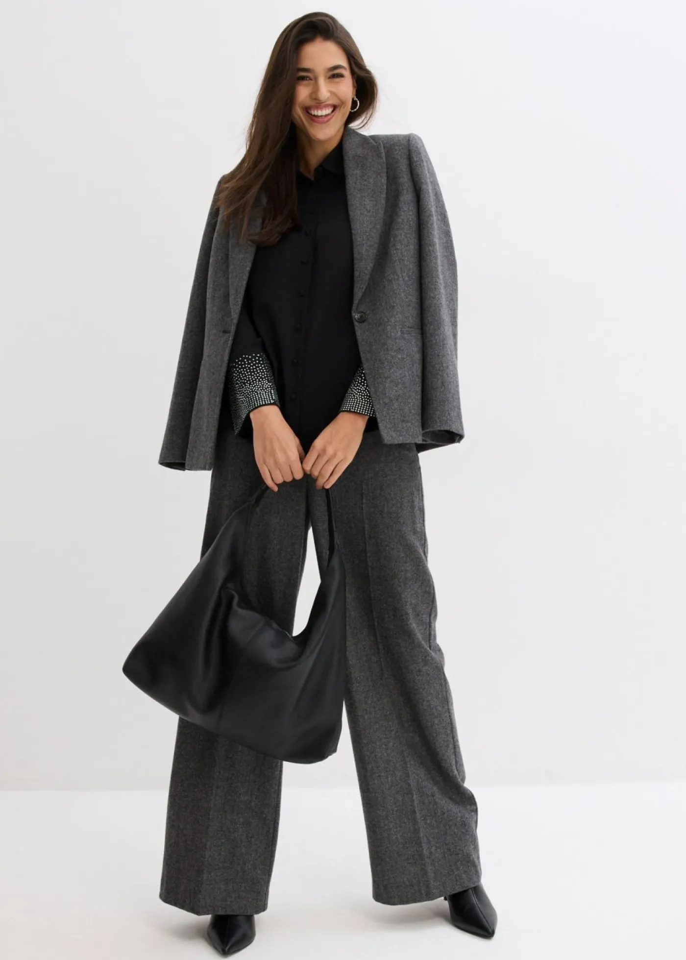 bonprix bonprix Blusa con piedras brillantes Negro Outlet