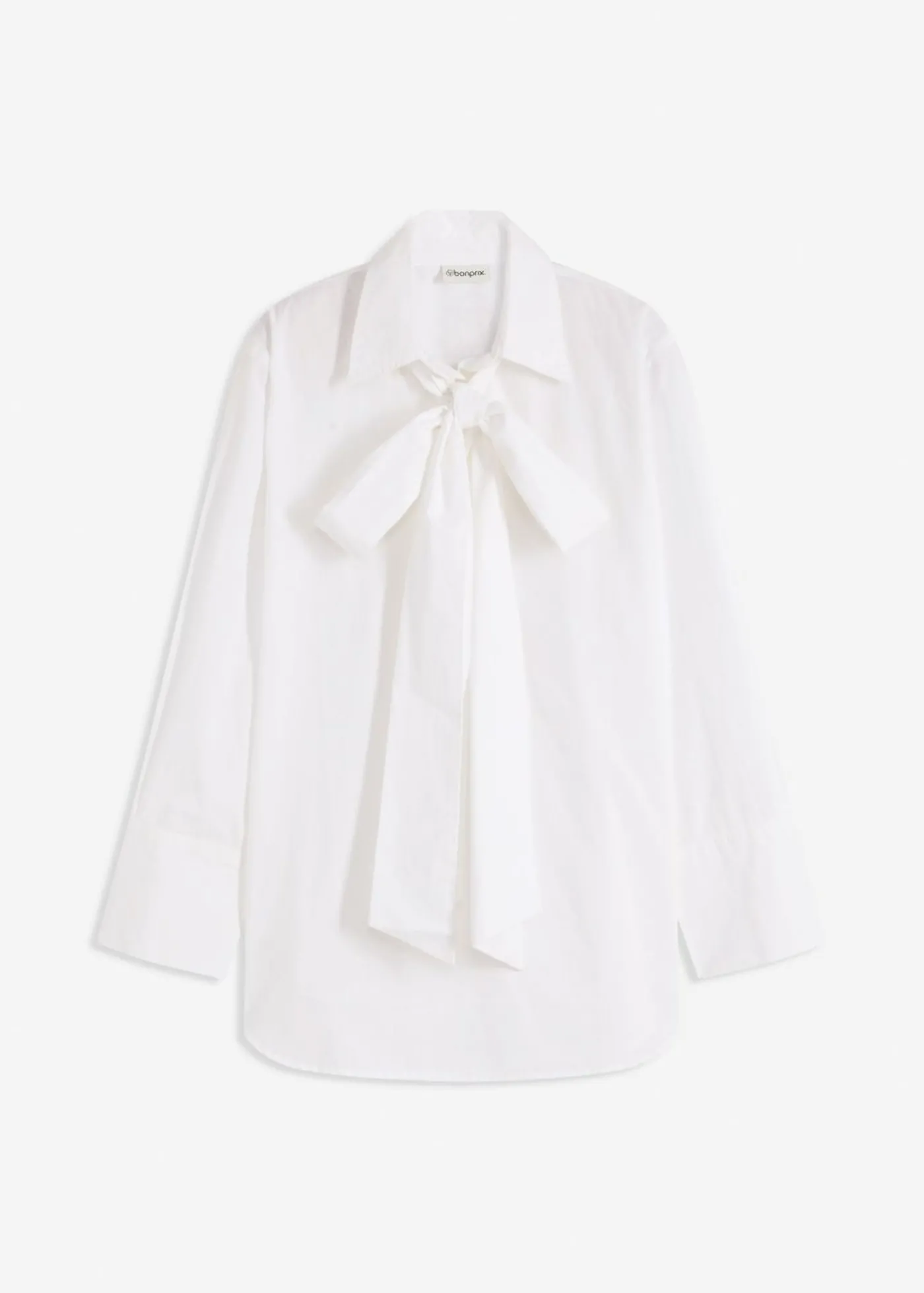bonprix bonprix Blusa con solapa de algodón puro Blanco Sale