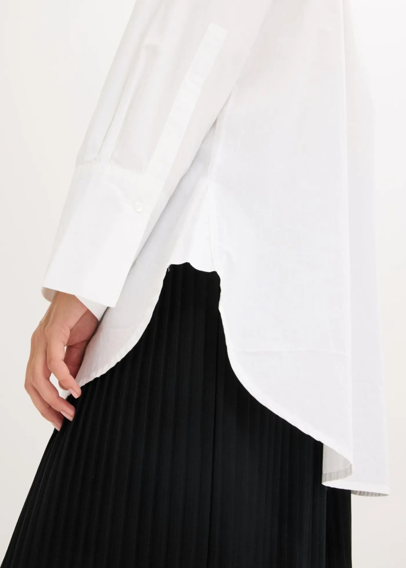 bonprix bonprix Blusa con solapa de algodón puro Blanco Sale