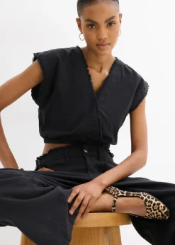 bonprix bonprix Blusa corta Negro
