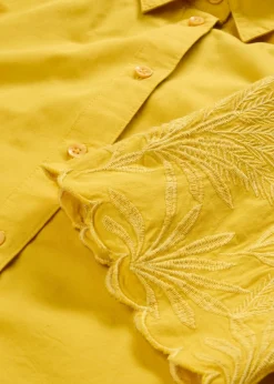 bonprix bonprix Blusa corta con contenido de seda curry limón Clearance