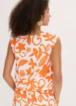 bonprix bonprix Blusa corta de viscosa fluida blanco lana-mango New