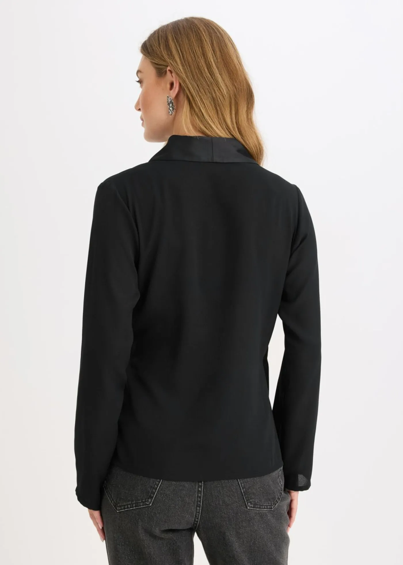bonprix bonprix Blusa cruzada Negro Outlet