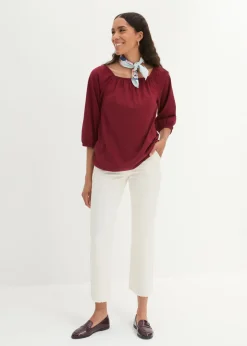 bonprix bonprix Blusa de algodón orgánico puro granada Discount