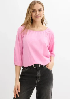 bonprix bonprix Blusa de algodón orgánico puro Rosa Sale