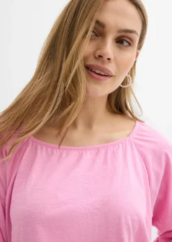bonprix bonprix Blusa de algodón orgánico puro Rosa Sale