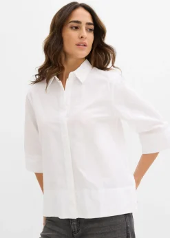 bonprix bonprix Blusa de algodón orgánico puro Blanco Best