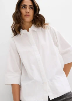 bonprix bonprix Blusa de algodón orgánico puro Blanco Best