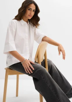 bonprix bonprix Blusa de algodón orgánico puro Blanco Best