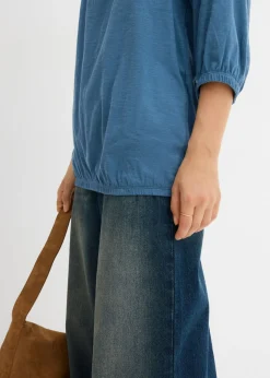 bonprix bonprix Blusa de algodón orgánico puro verde mar Outlet
