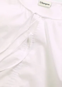 bonprix bonprix Blusa de algodón orgánico puro Blanco Hot