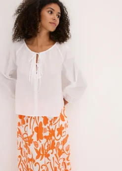 bonprix bonprix Blusa de algodón orgánico puro Blanco Hot