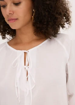 bonprix bonprix Blusa de algodón orgánico puro Blanco Hot