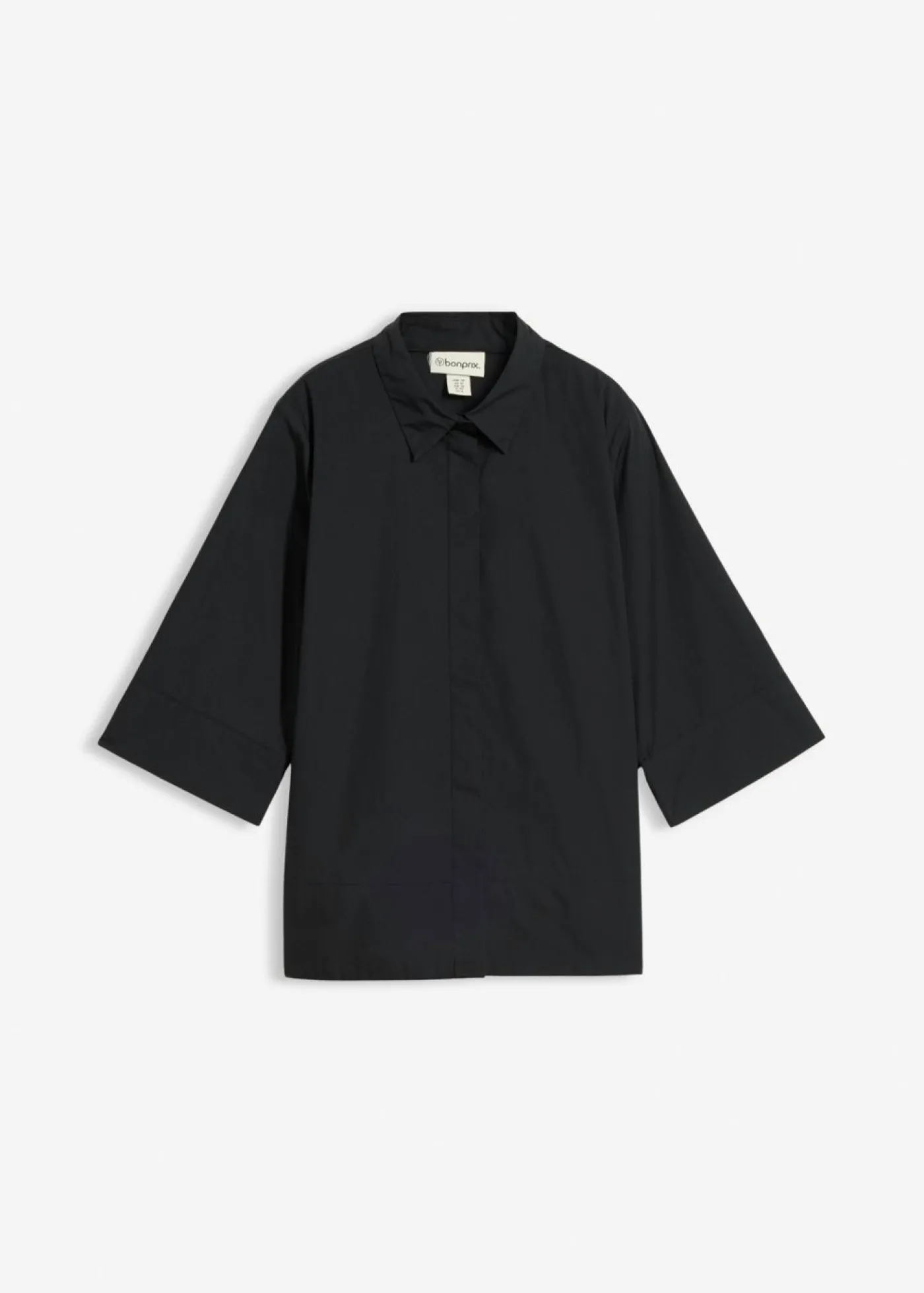 bonprix bonprix Blusa de algodón orgánico puro Negro Sale