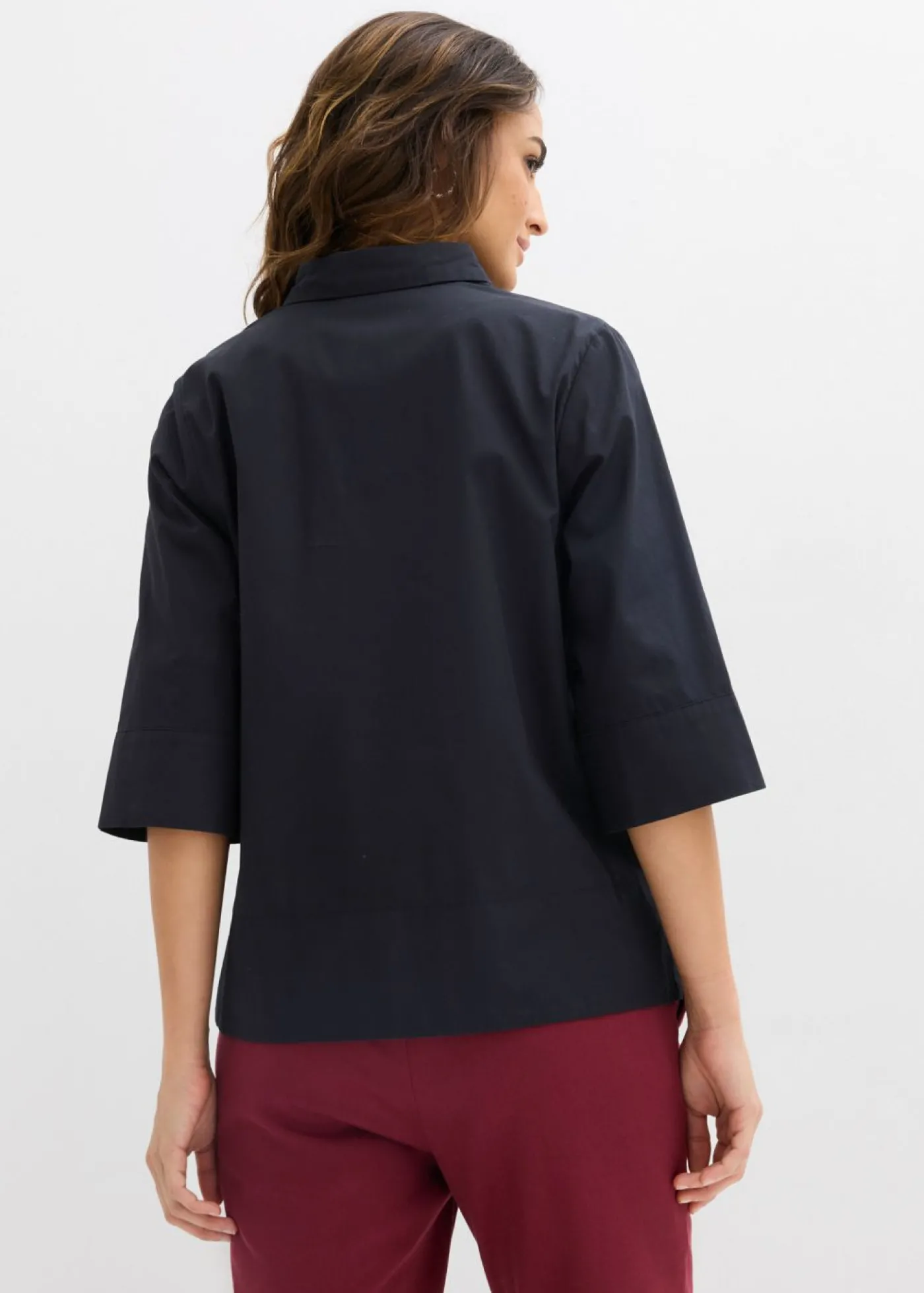 bonprix bonprix Blusa de algodón orgánico puro Negro Sale