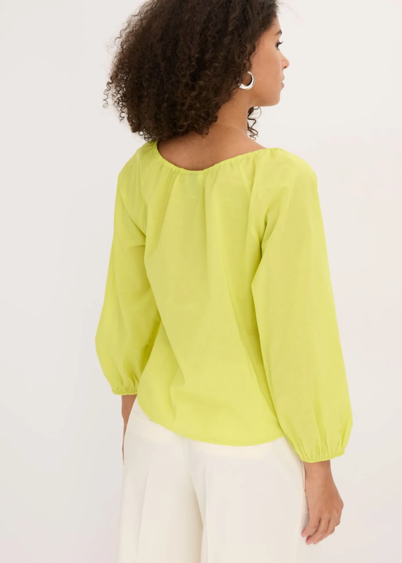 bonprix bonprix Blusa de algodón orgánico puro Amarillo cítrico Hot
