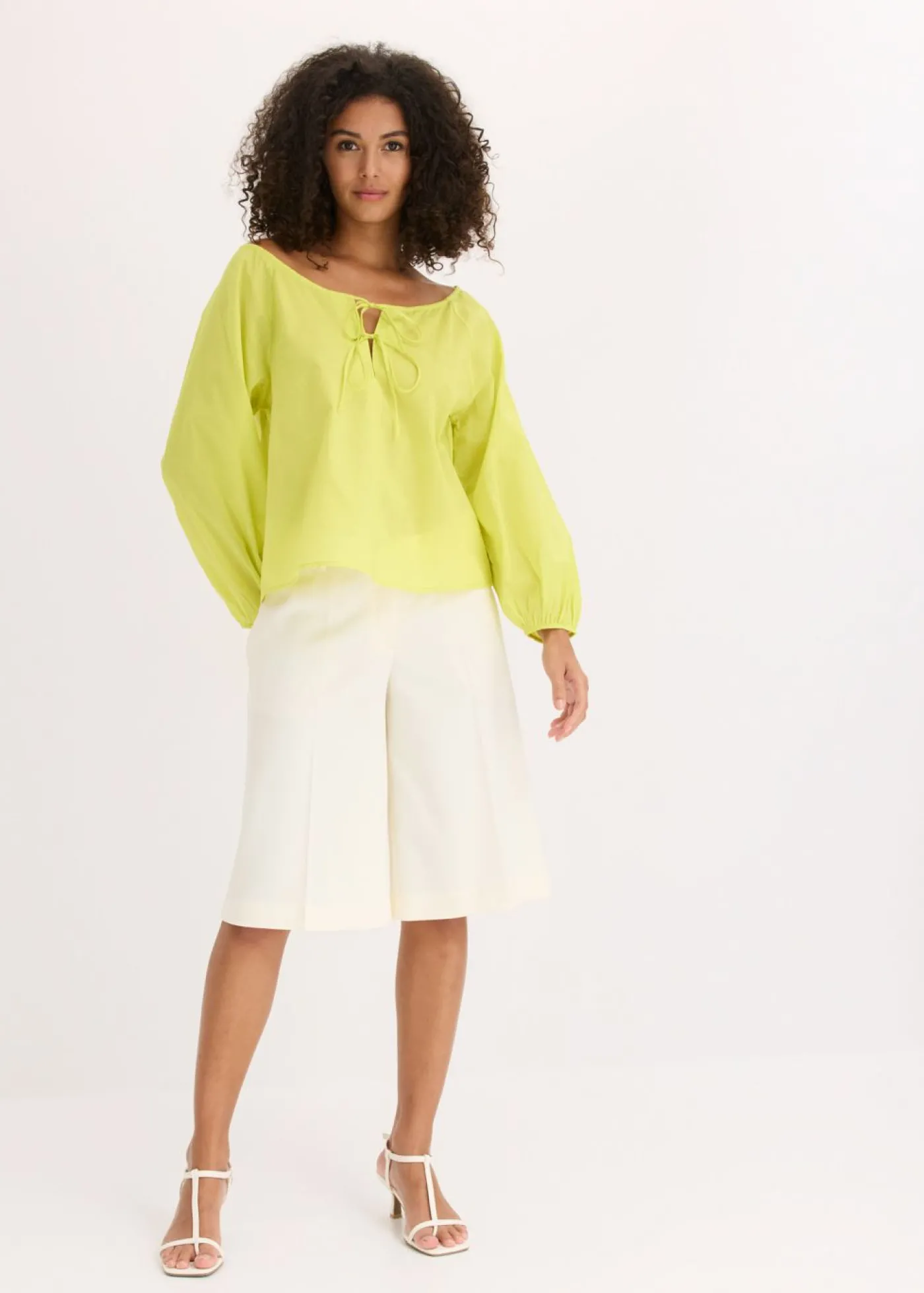 bonprix bonprix Blusa de algodón orgánico puro Amarillo cítrico Hot