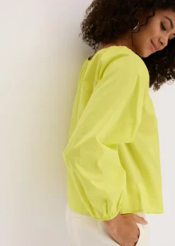 bonprix bonprix Blusa de algodón orgánico puro Amarillo cítrico Hot