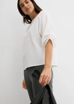 bonprix bonprix Blusa de algodón puro Blanco Sale