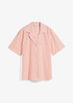 bonprix bonprix Blusa de algodón puro blanco lana-rojo amapola con rayas Best