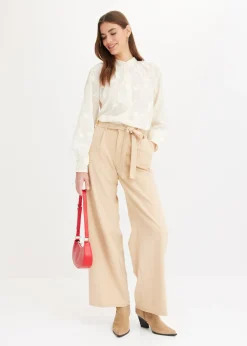 bonprix bonprix Blusa de algodón puro Blanco lana Hot