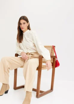 bonprix bonprix Blusa de algodón puro Blanco lana Hot