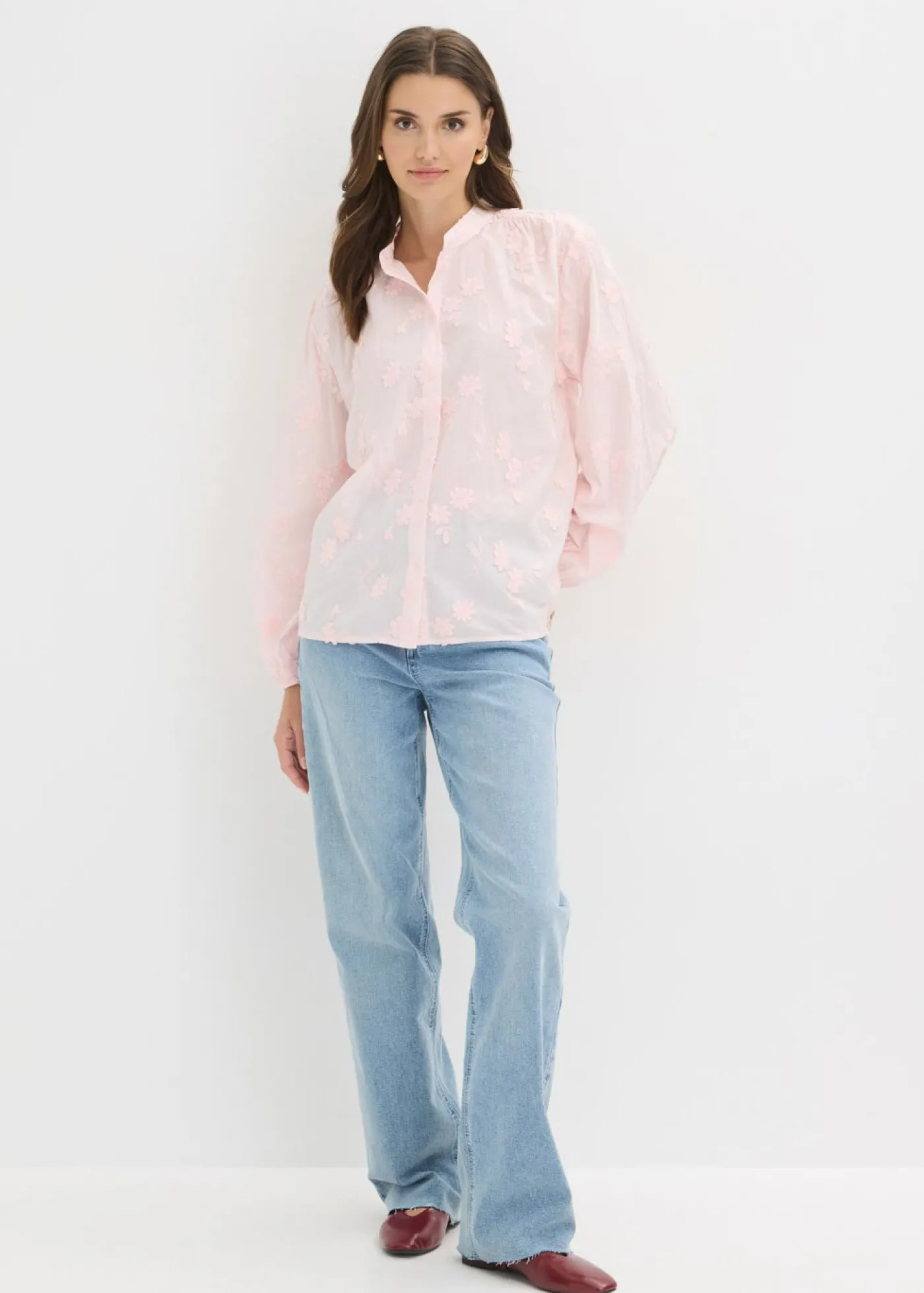bonprix bonprix Blusa de algodón puro Rosa claro Outlet