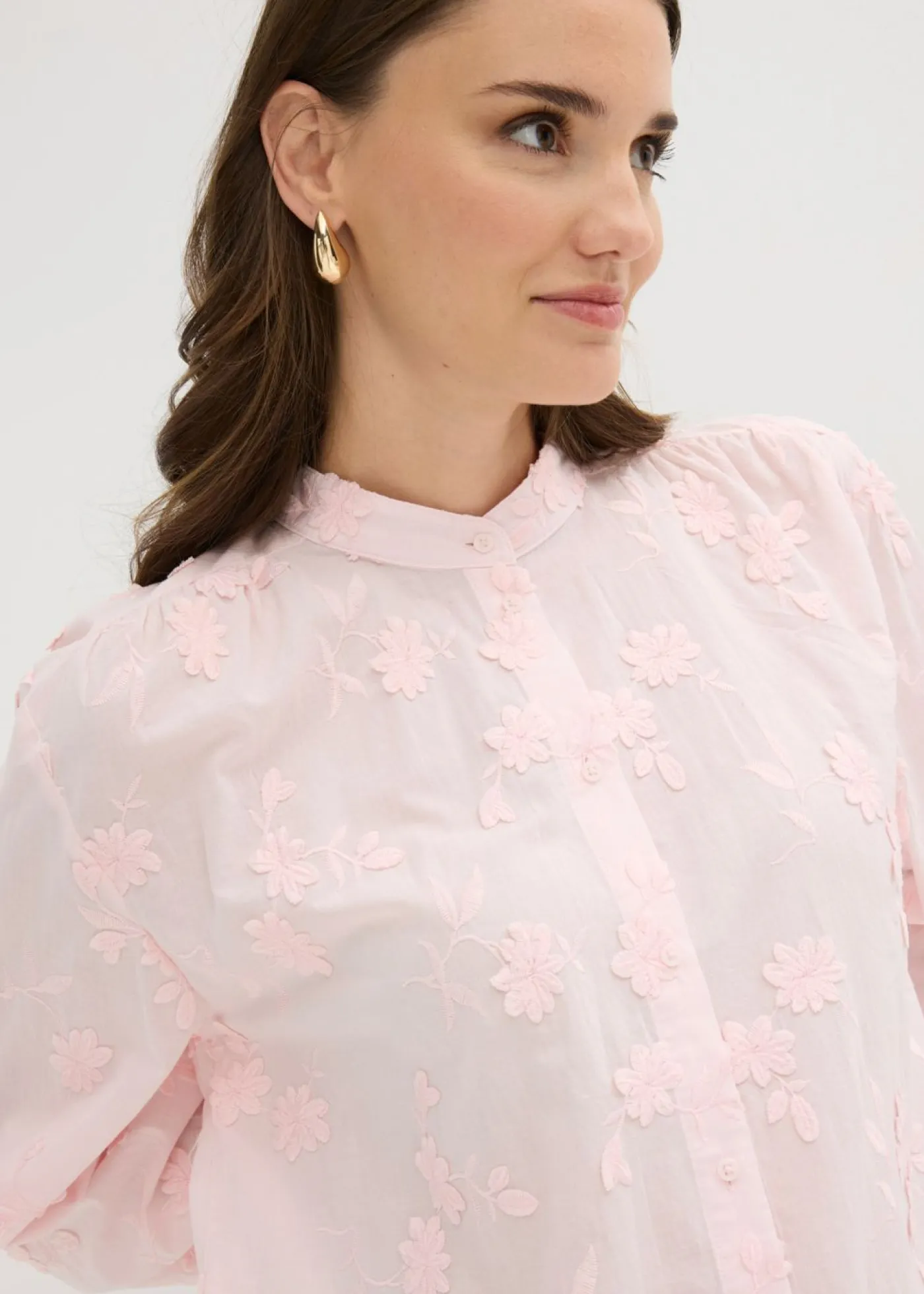 bonprix bonprix Blusa de algodón puro Rosa claro Outlet