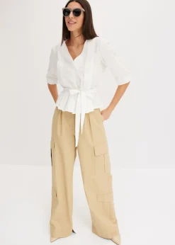 bonprix bonprix Blusa de algodón puro Blanco New