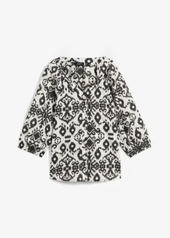 bonprix bonprix Blusa de algodón puro Blanco/negro con patrón paisley Discount