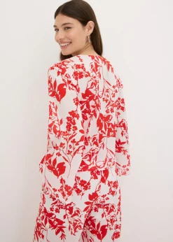 bonprix bonprix Blusa de algodón puro Blanco-rojo-naranja Best