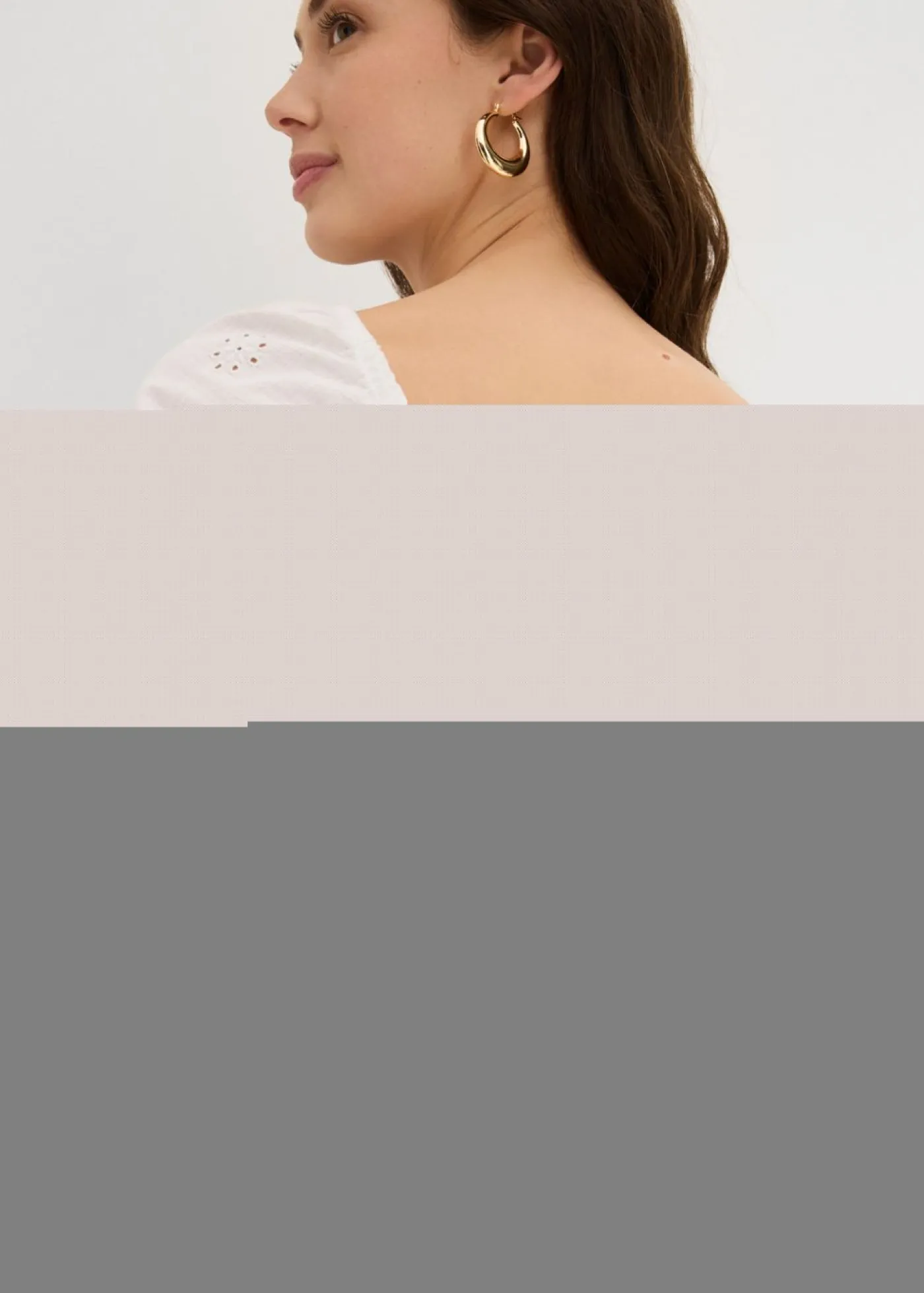 bonprix bonprix Blusa de algodón puro con bordado calado Blanco Clearance
