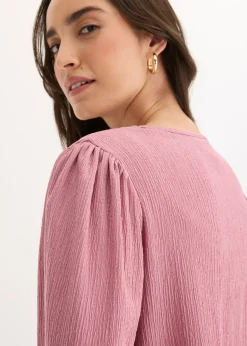 bonprix bonprix Blusa de crepé estructurado Malva Hot