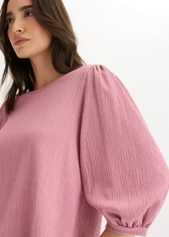 bonprix bonprix Blusa de crepé estructurado Malva Hot