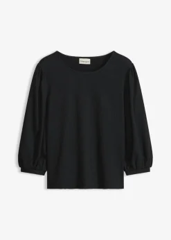 bonprix bonprix Blusa de crepé estructurado Negro Hot