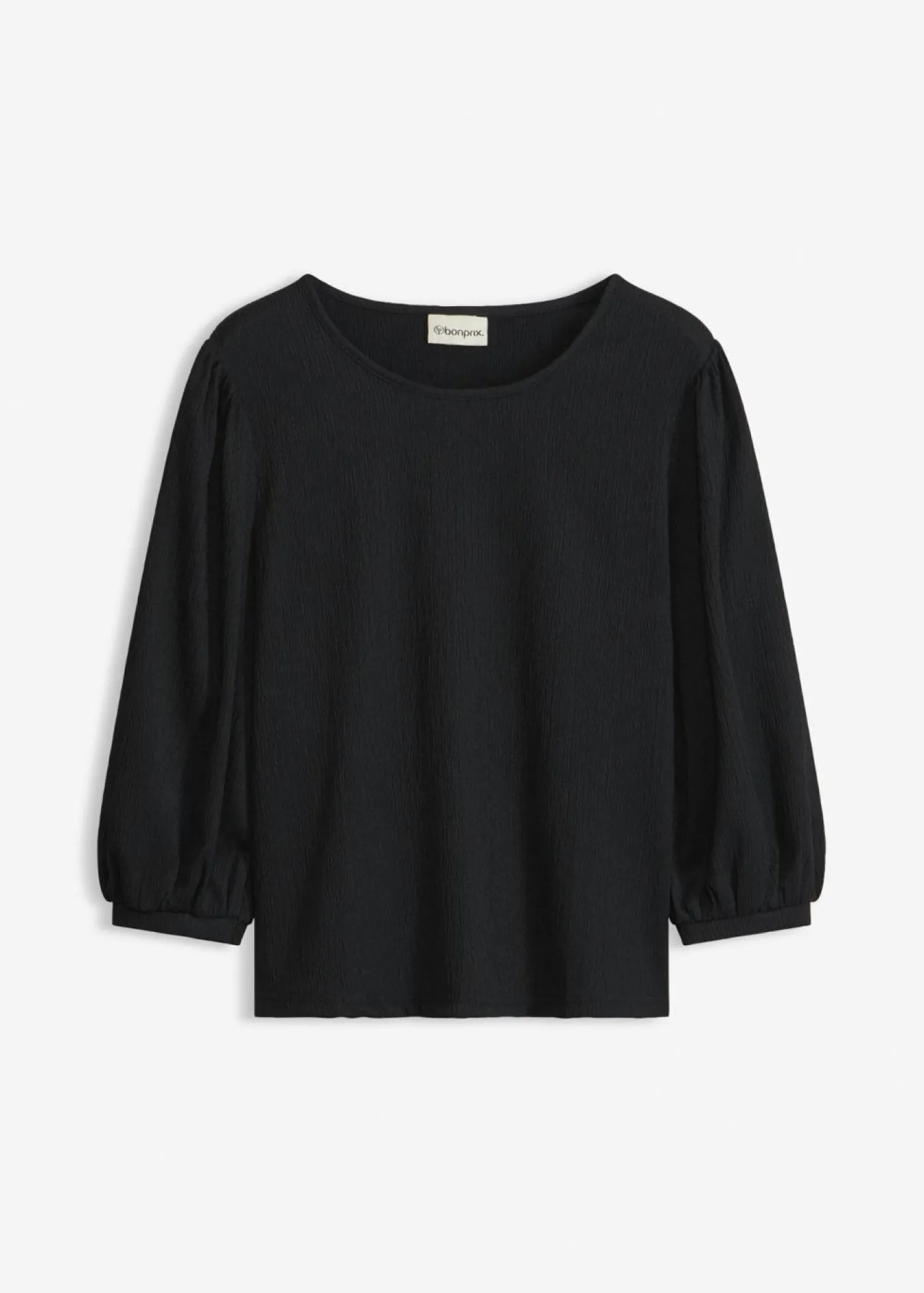 bonprix bonprix Blusa de crepé estructurado Negro Hot