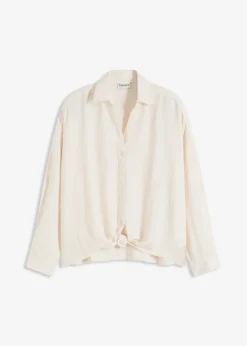 bonprix bonprix Blusa de crepé ligero Beige natural Hot