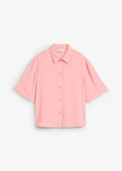 bonprix bonprix Blusa de crepé ligero con corte boxy rosa pálido Best