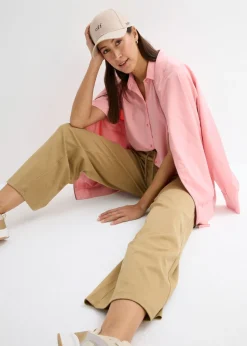 bonprix bonprix Blusa de crepé ligero con corte boxy rosa pálido Best