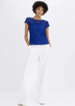 bonprix bonprix Blusa de encaje Azul marino Discount