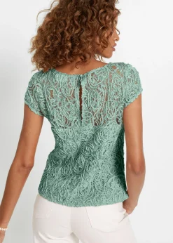 bonprix bonprix Blusa de encaje Verde pastel