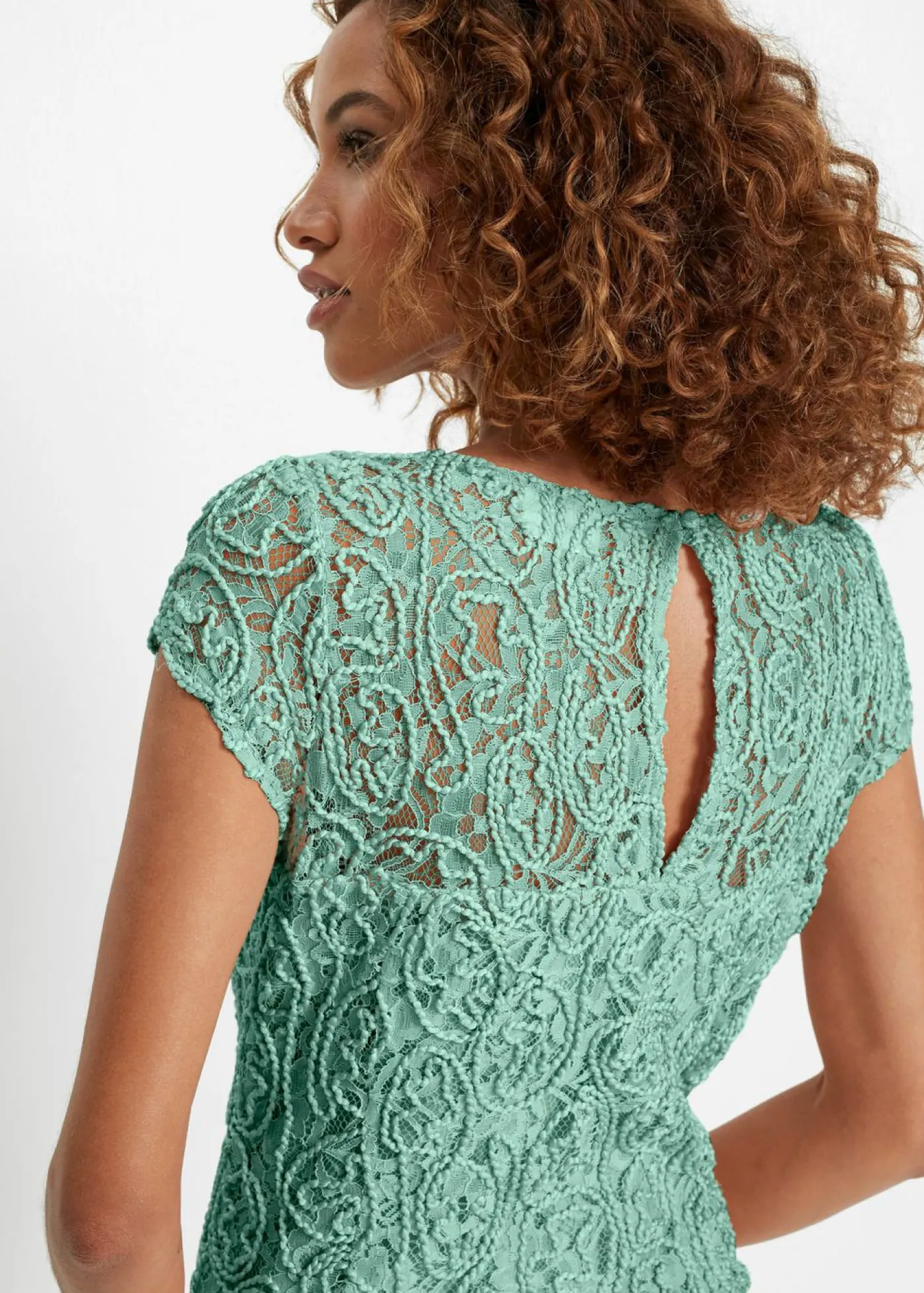 bonprix bonprix Blusa de encaje Verde pastel
