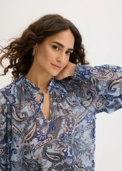 bonprix bonprix Blusa de gasa Azul claro