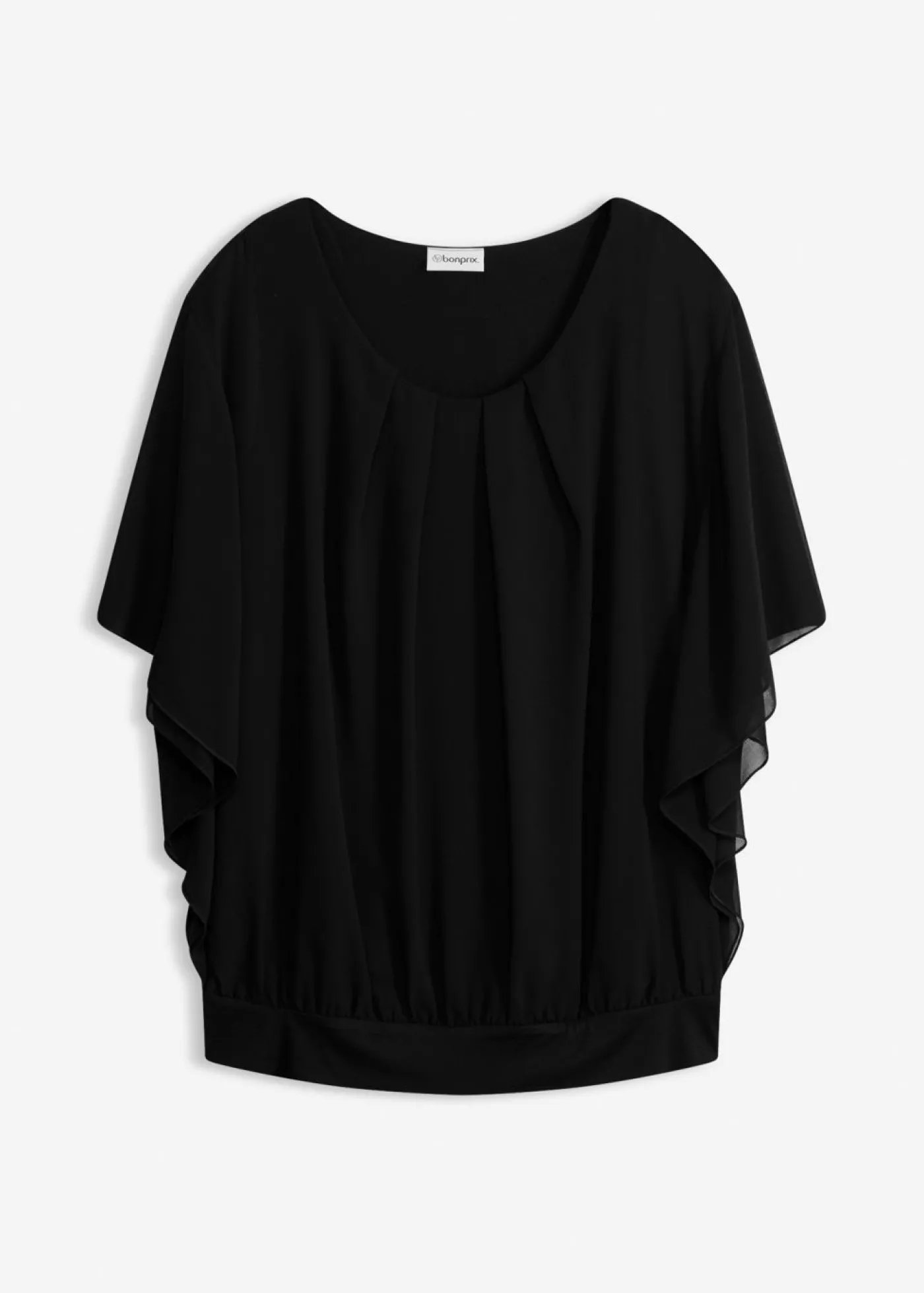 bonprix bonprix Blusa de gasa con camiseta interior Negro Discount