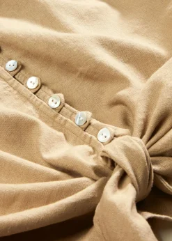 bonprix bonprix Blusa de lino Beige nuevo Online
