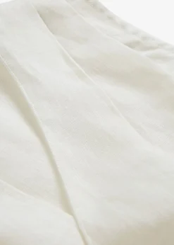 bonprix bonprix Blusa de lino puro con efecto cruzado Blanco lana Online