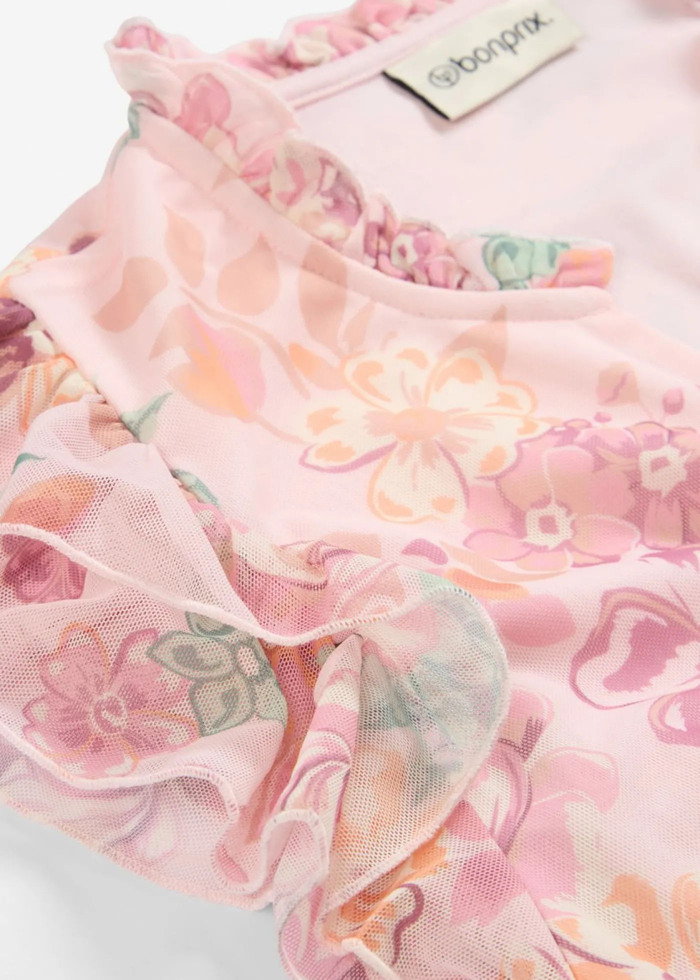 bonprix bonprix Blusa de malla suave Rosa claro de flores Clearance