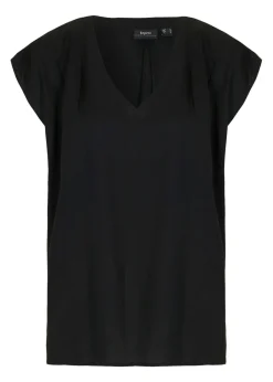 bonprix bonprix Blusa de manga corta con escote en V Negro Hot